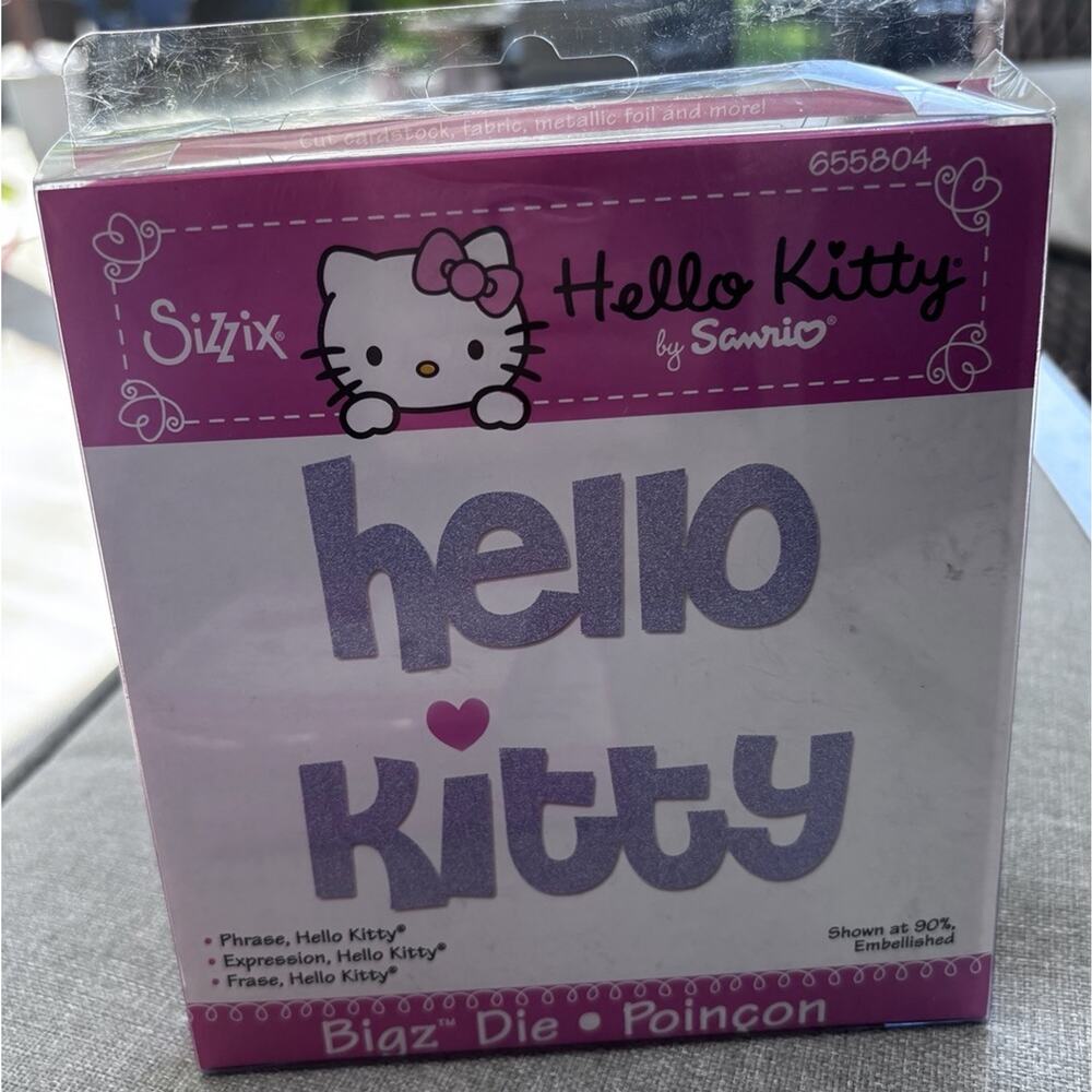 Sizzix Original Large Bigz Die Cut By Sanrio Phrase, Hello Kitty Crafts #655804
